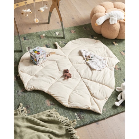 Mata do zabawy liść 110 x 110 cm złamana biel HELIKON