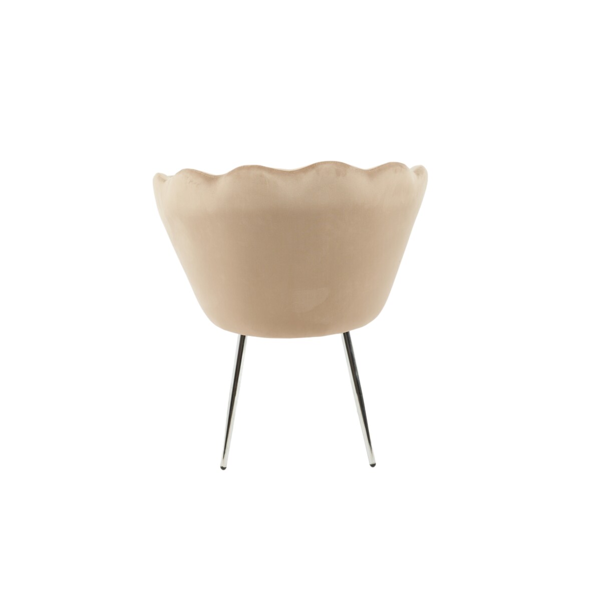 KRZESŁO TAPICEROWANE SHELL MUSZLA KOLOR COFFEE BRĄZOWY NA SREBRNYCH NOGACH