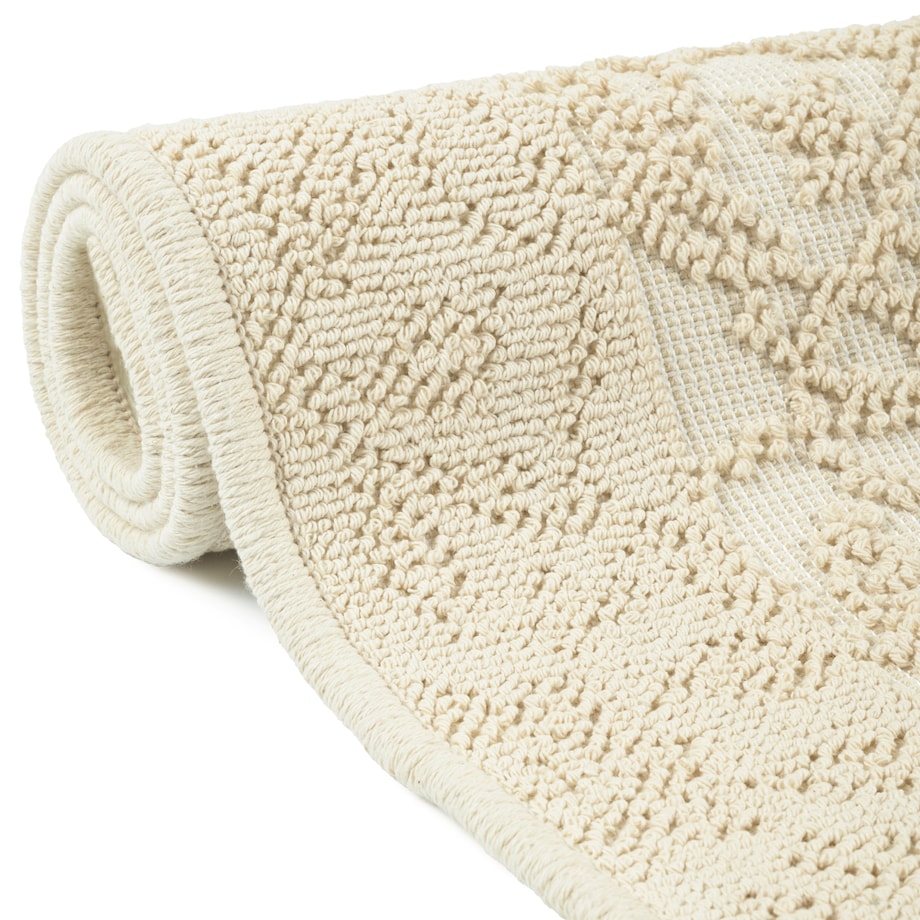 Dywanik łazienkowy Lino 50x80 cm bawełniany ornament beżowy szt