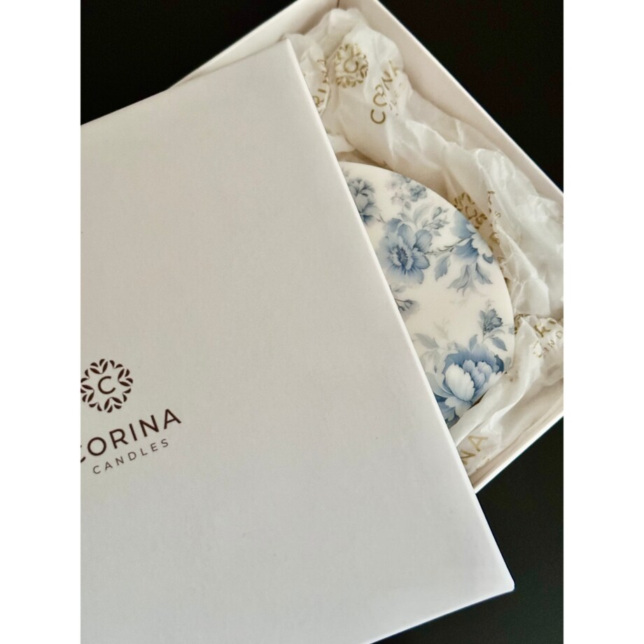 Świeca sojowa Niebieskie Kwiaty Vintage rozm. L pomysł na prezent dla mamy