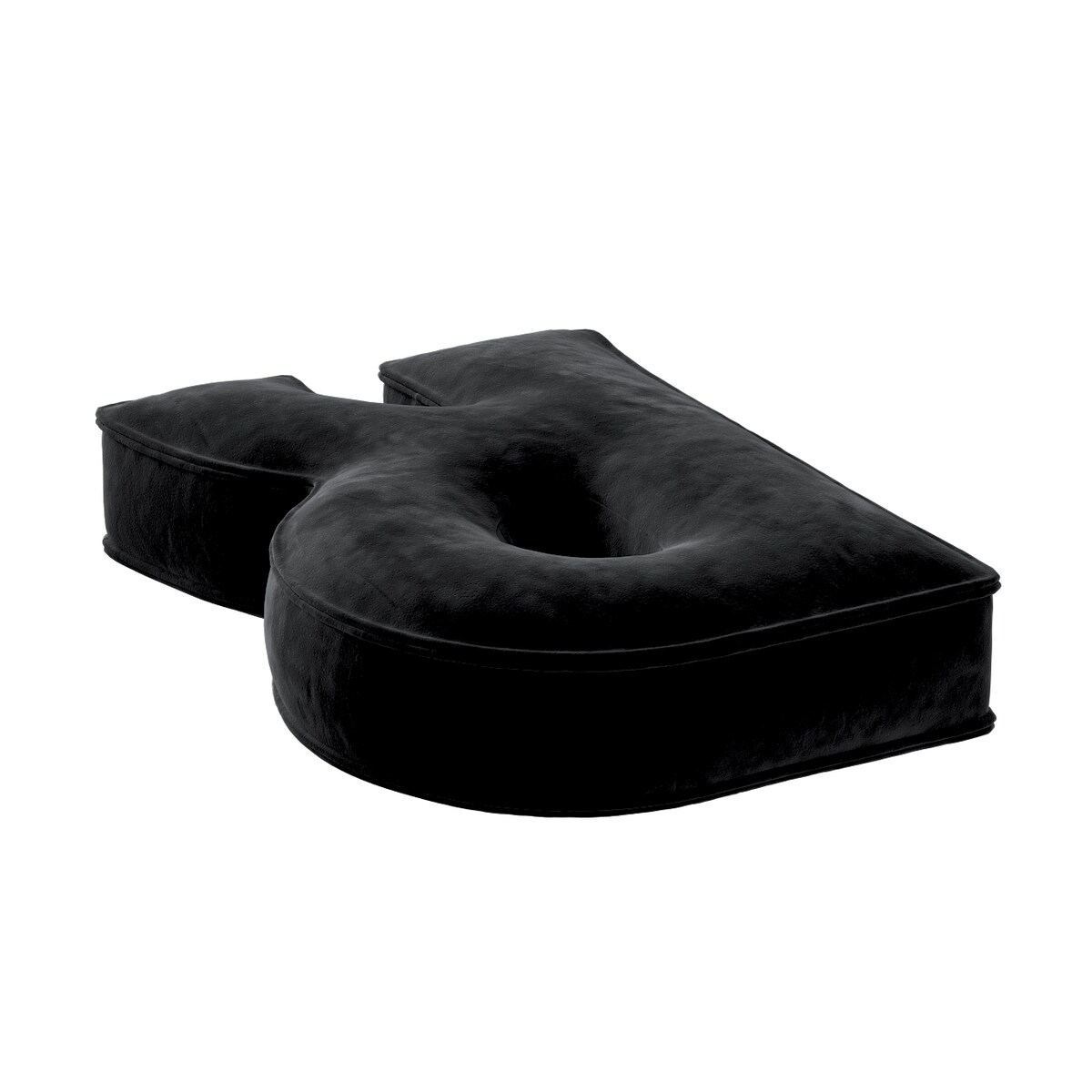 Poduszka literka R, głęboka czerń, 35x40cm, Posh Velvet