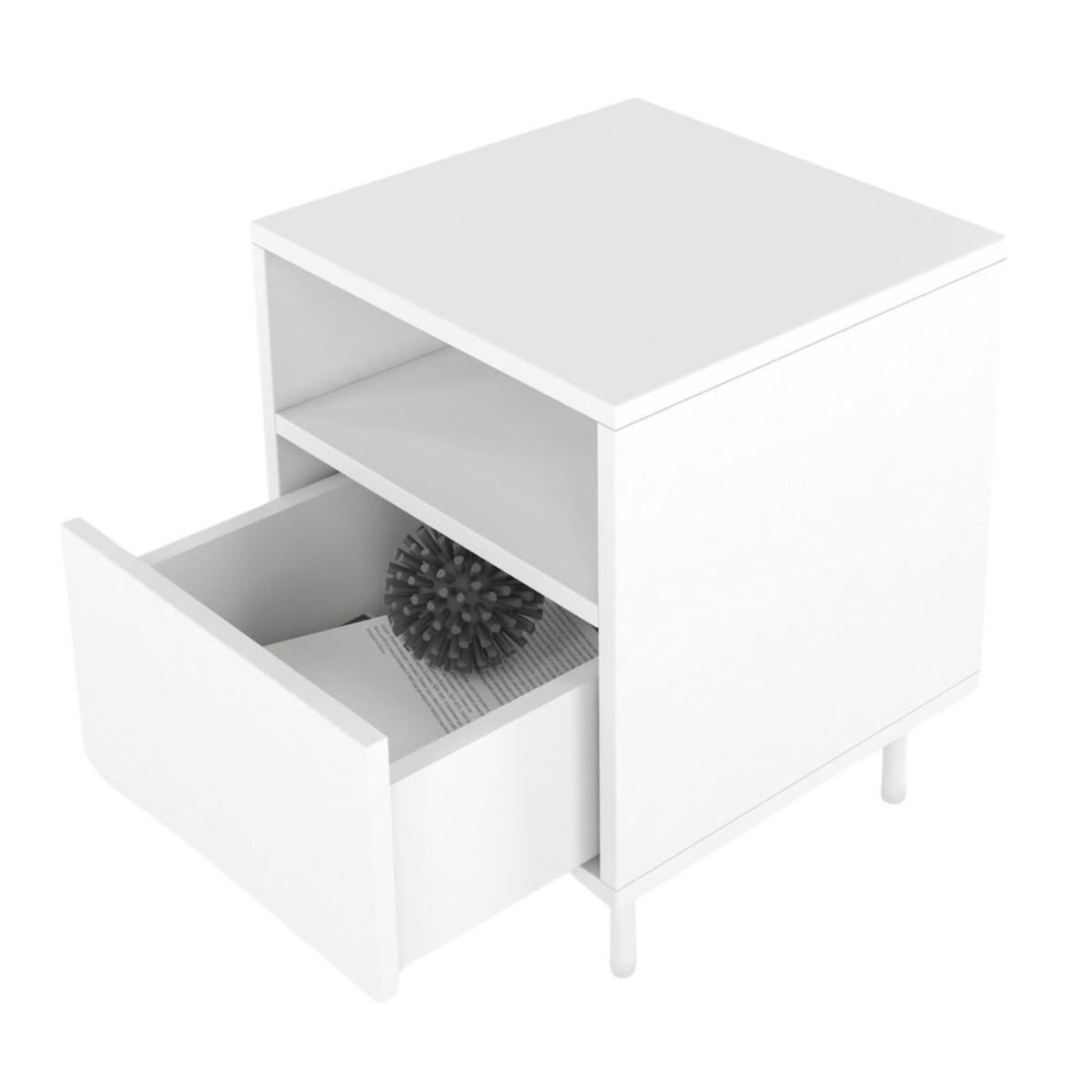 Biała nowoczesna szafka nocna Dancan MIRKA