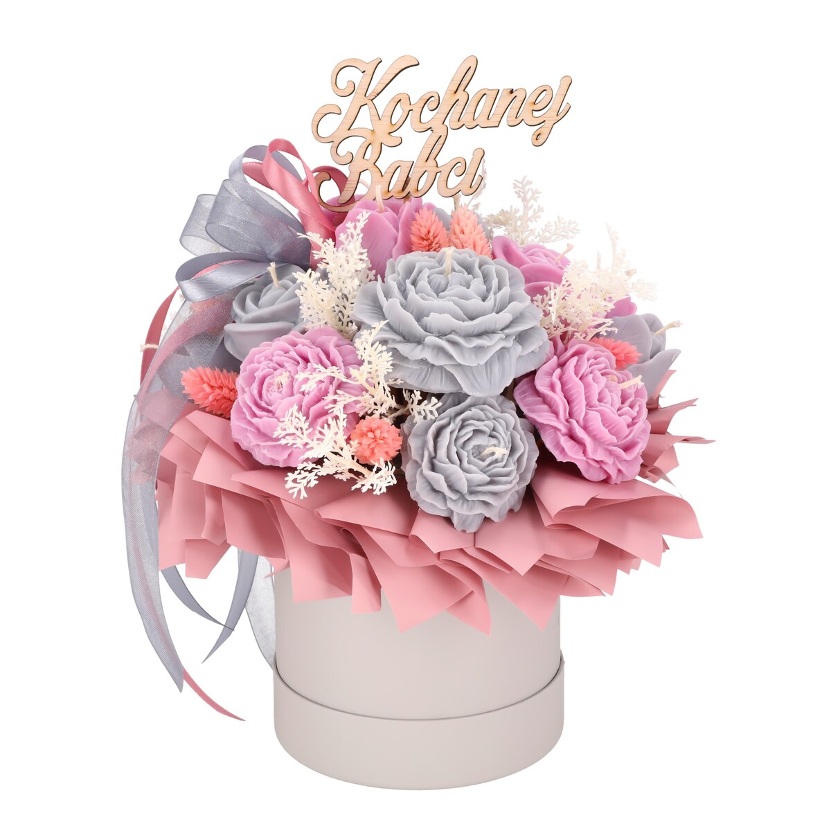 Świeca sojowa ZAPACHOWA bukiet FLOWERBOX handmade prezent CANDELA ENCANTADA