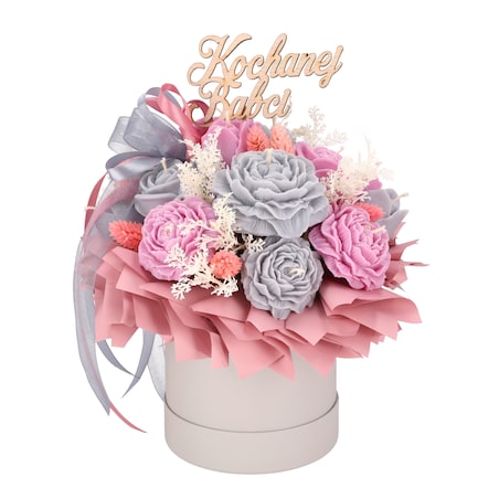 Świeca sojowa ZAPACHOWA bukiet FLOWERBOX handmade prezent CANDELA ENCANTADA