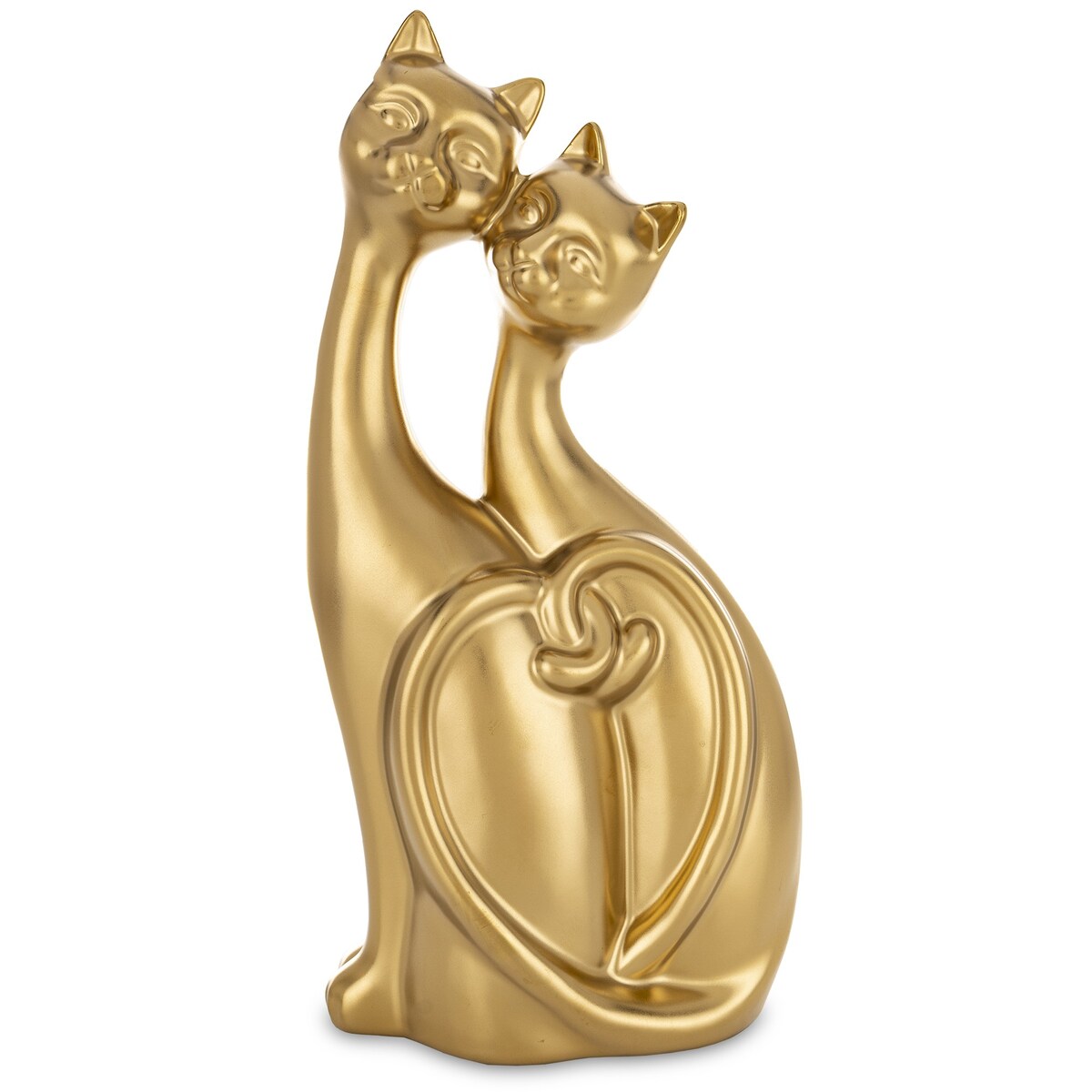 Dekoracja - para złotych kotów 30x14x8 cm PIPIKI - II