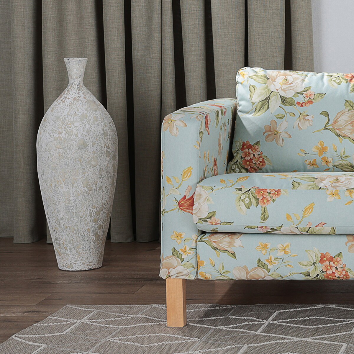 Wazon Dafni 30x79cm white grey, 30 x 79 cm
