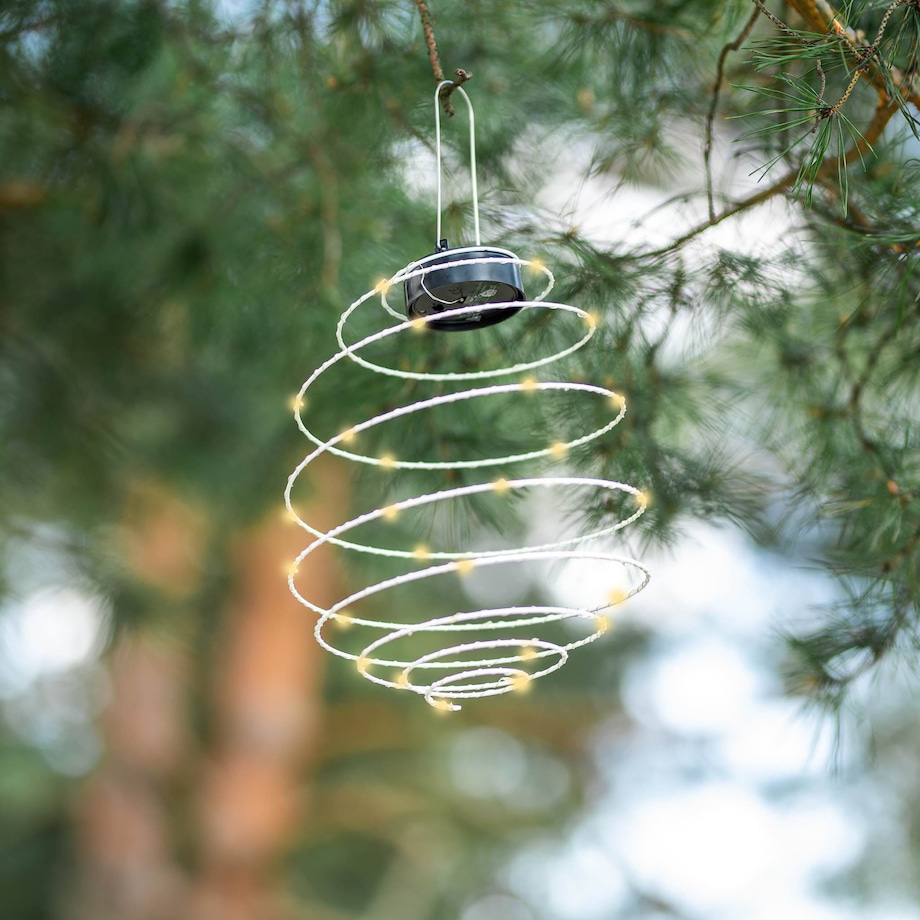 Lampki Solarne Ogrodowe Do Ogrodu Lampion Girlanda Spirala Wiszące 40 Led