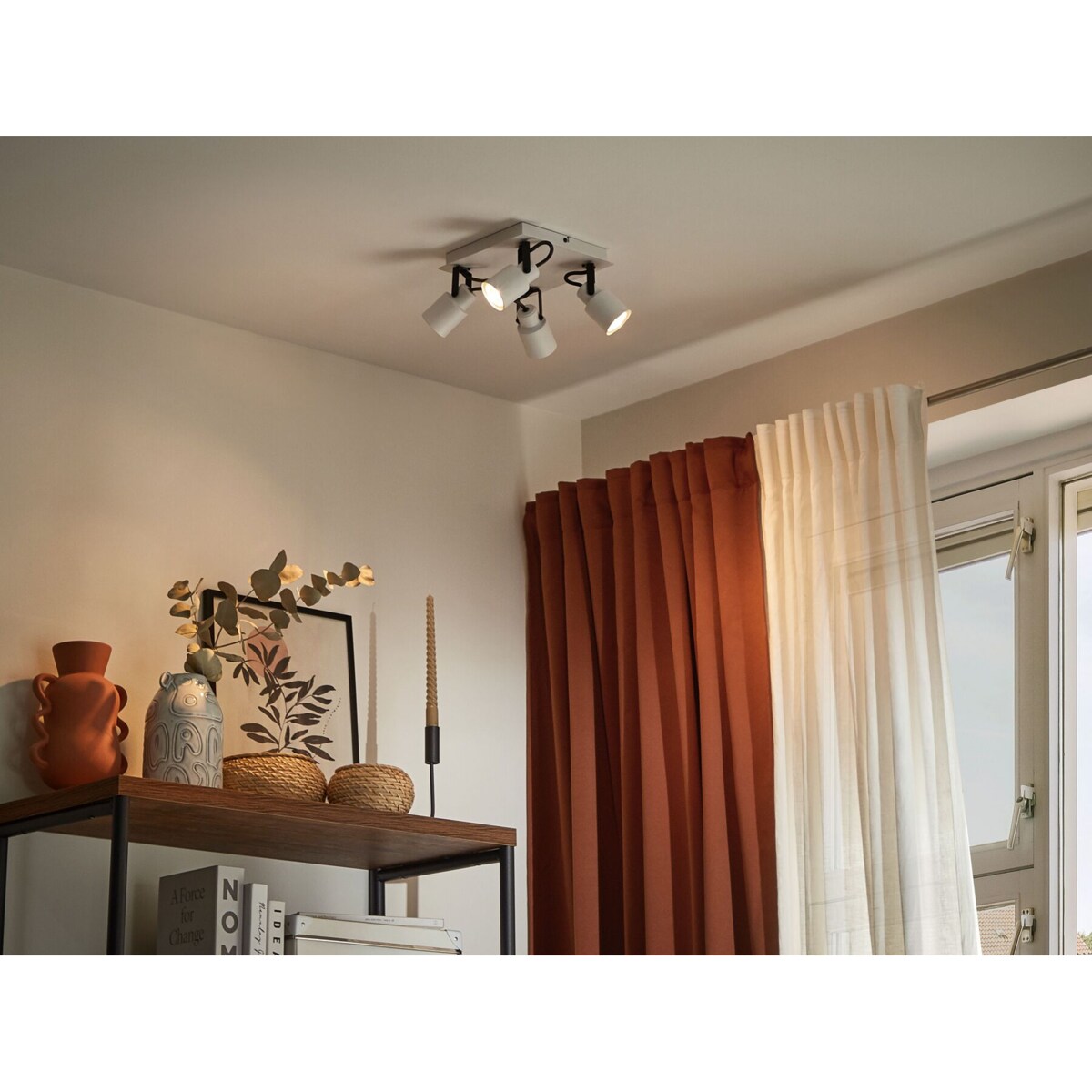 Lampa sufitowa 4-punktowa metalowa biała BONTE