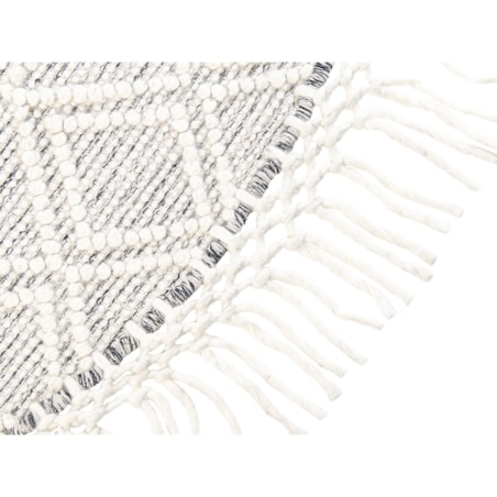 Okrągły dywan wełniany ⌀ 140 cm szary ze złamaną bielą BULDAN