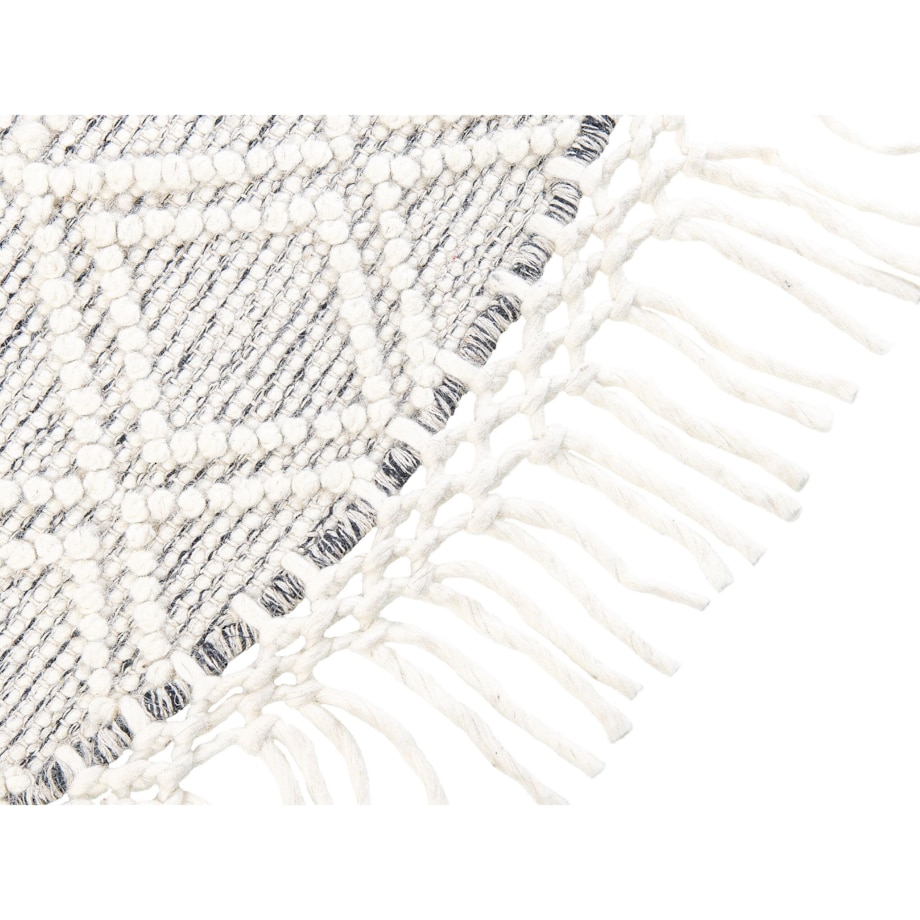 Okrągły dywan wełniany ⌀ 140 cm szary ze złamaną bielą BULDAN