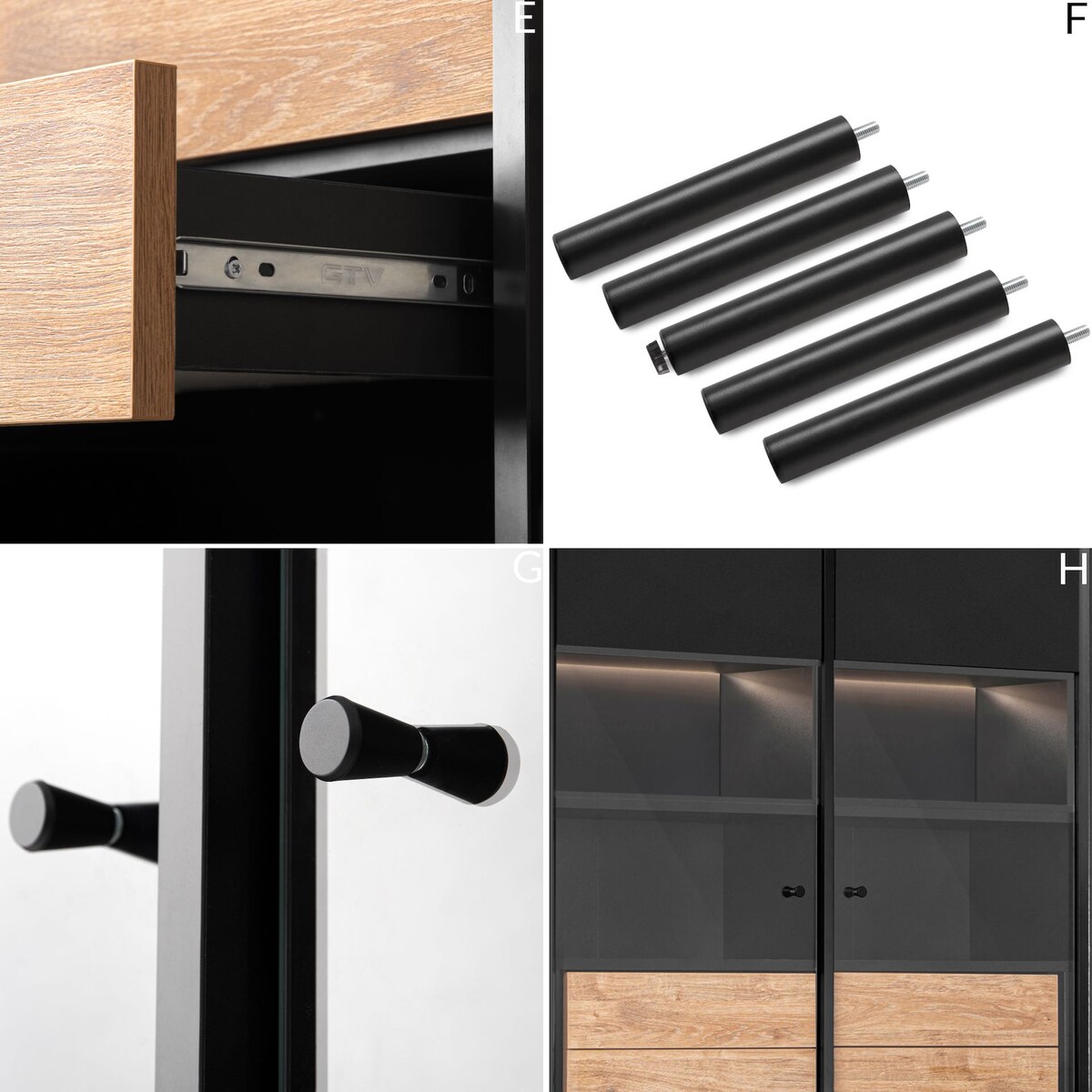 KONSIMO LOFTY Witryna dwudrzwiowa w stylu loft