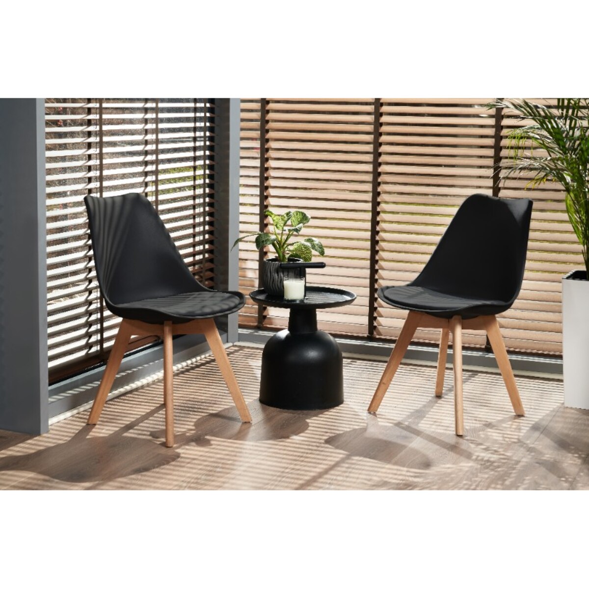 KRZESŁO SKANDYNAWSKIE KUCHNI salonu JADALNI poduszka OSLO czarne JUMI