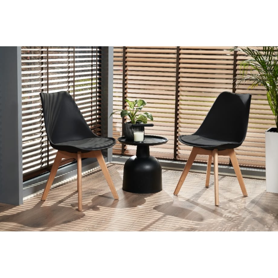 KRZESŁO SKANDYNAWSKIE KUCHNI salonu JADALNI poduszka OSLO czarne JUMI