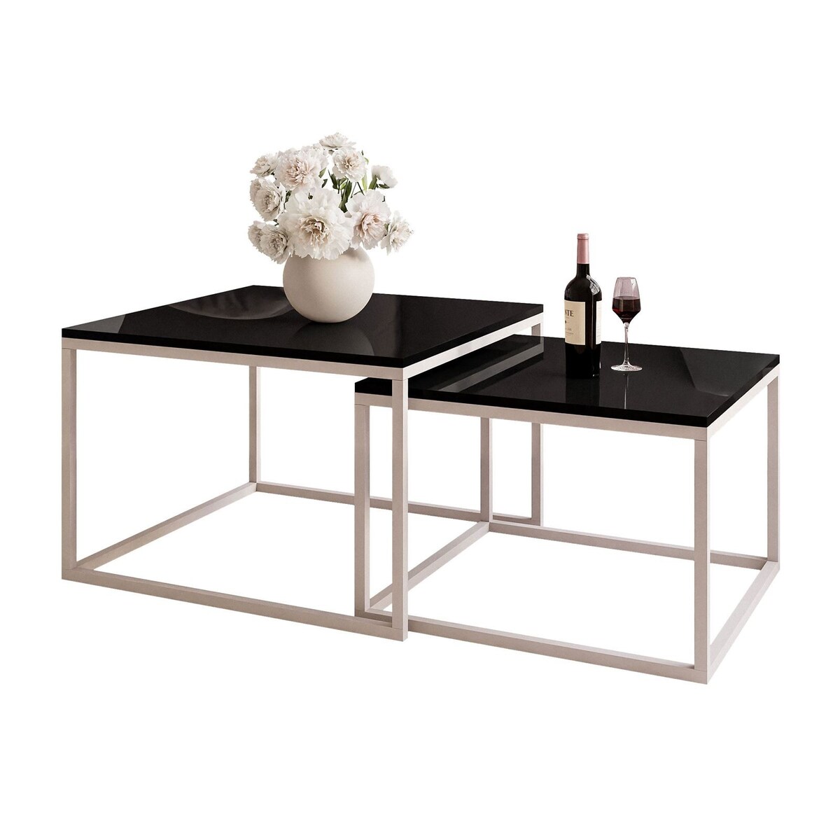 Stolik YOSHI 2w1 kaszmir czarny połysk