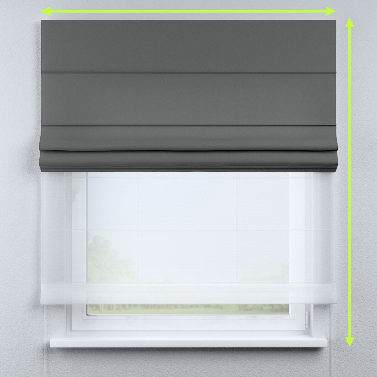 Roleta rzymska Duo, szary, Quadro