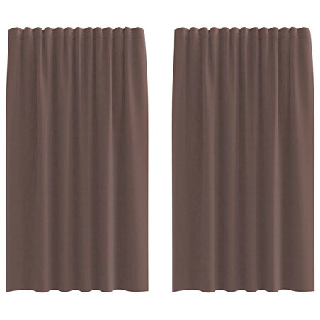 vidaXL Zasłony woalowe z zakładką na górze 2 szt. Brązowe