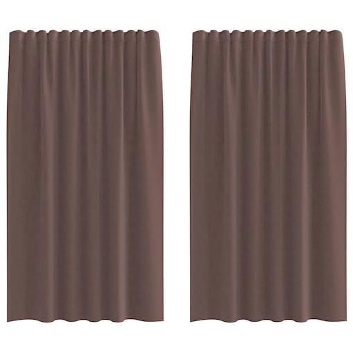 vidaXL Zasłony woalowe z zakładką na górze 2 szt. Brązowe