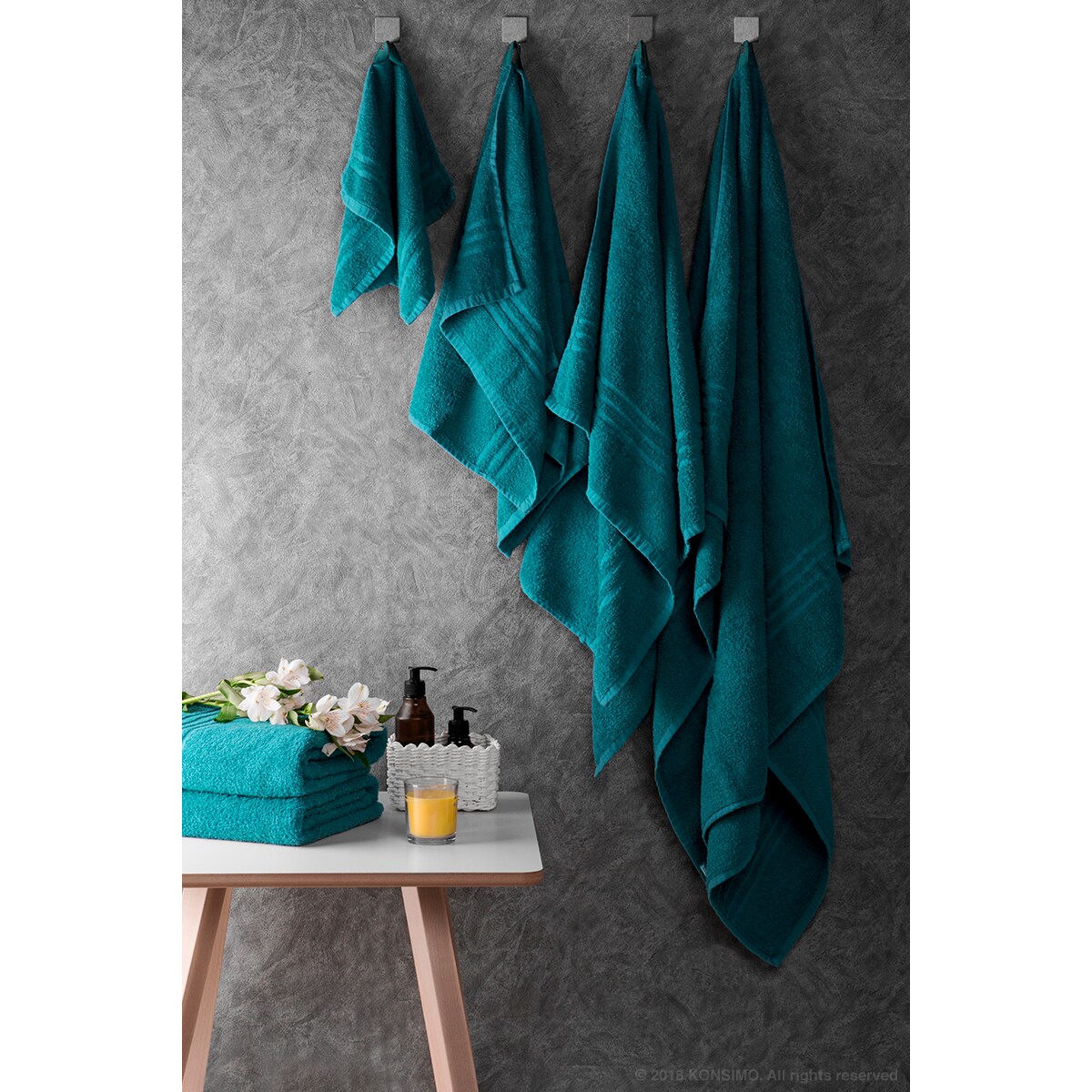 Konsimo MANTEL Komplet ręczników średnich 4 szt., turkusowy
