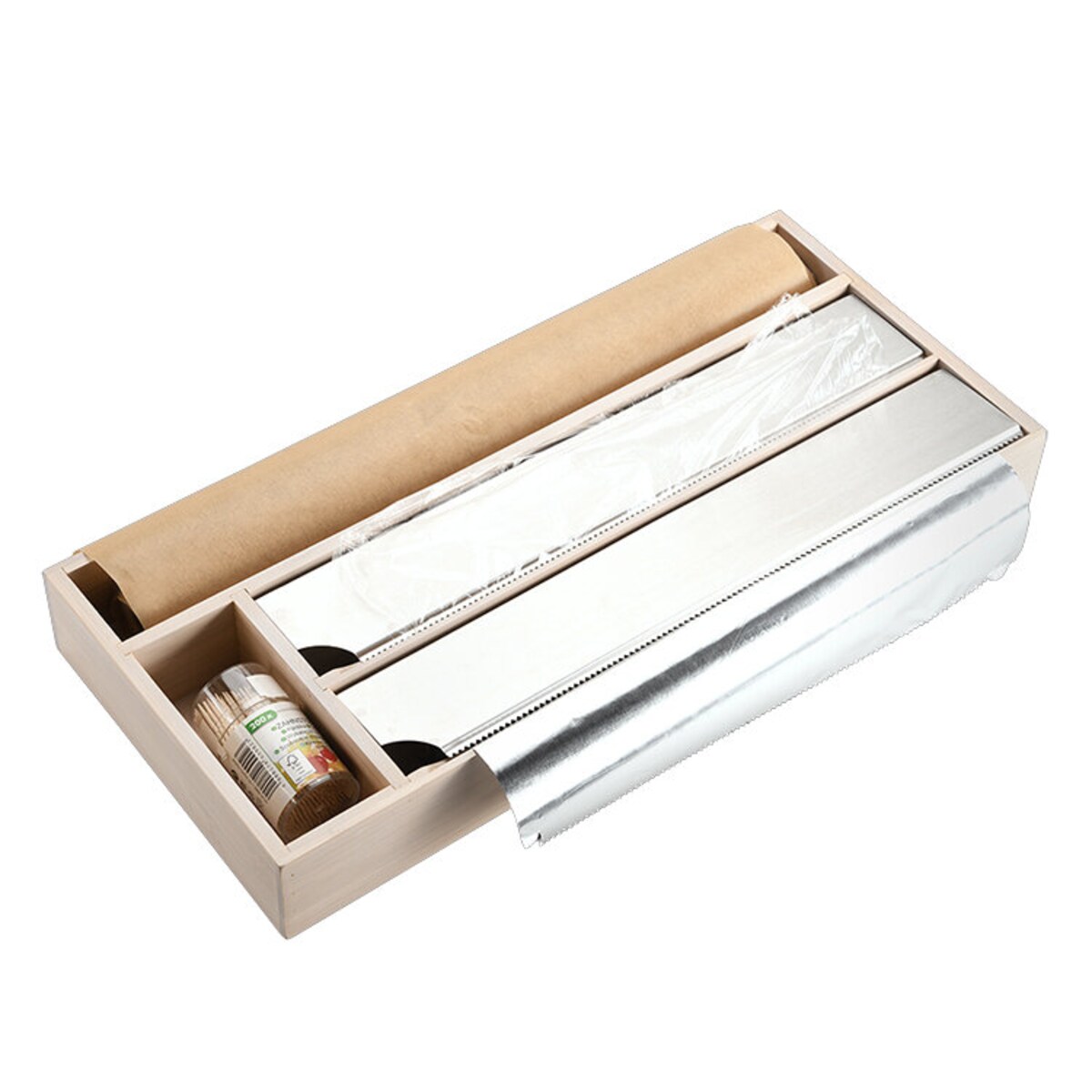 Dyspenser do folii spożywczej i papieru, bambus, 42 x 19 cm