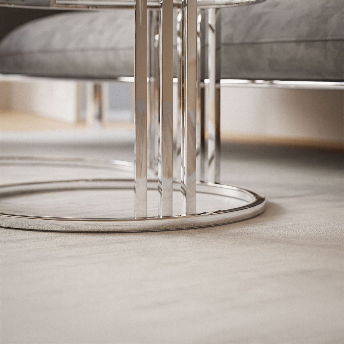 Stolik LORI 2w1 chrom czarne szkło