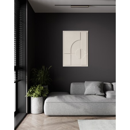 Obraz 3D 50x70cm Geometric I – Dekoracja Ścienna z Tynku Naturalnego, Natural Cream Minimalistyczny Relief