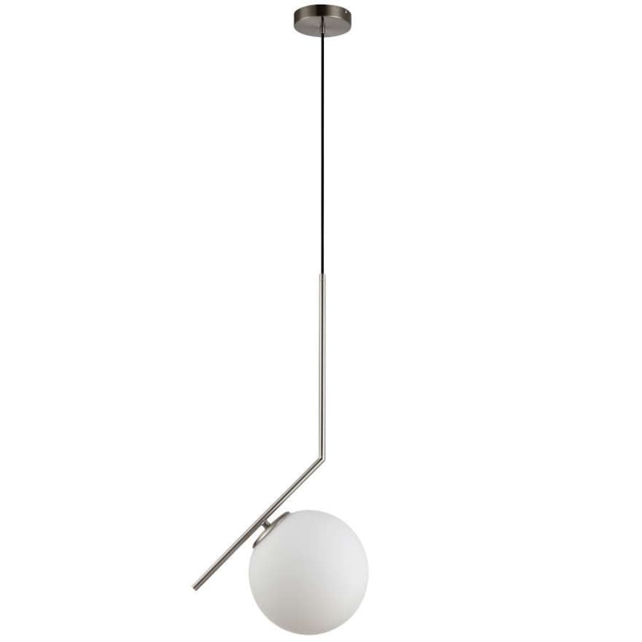 LAMPA wisząca CONDI MDM-7475/1-S-SN MDECO loftowa OPRAWA szklany ZWIS kula ball satyna biała