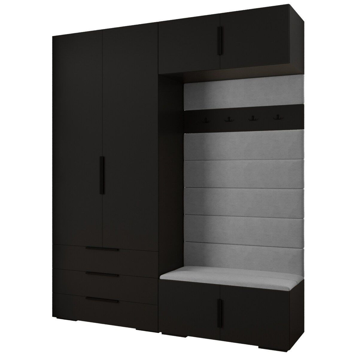 Garderoba do przedpokoju INOVA 1 Z12 czarny+czarny+manila16