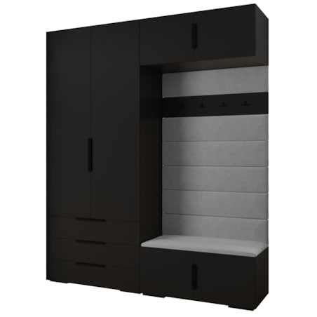 Garderoba do przedpokoju INOVA 1 Z12 czarny+czarny+manila16