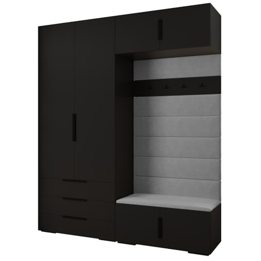 Garderoba do przedpokoju INOVA 1 Z12 czarny+czarny+manila16