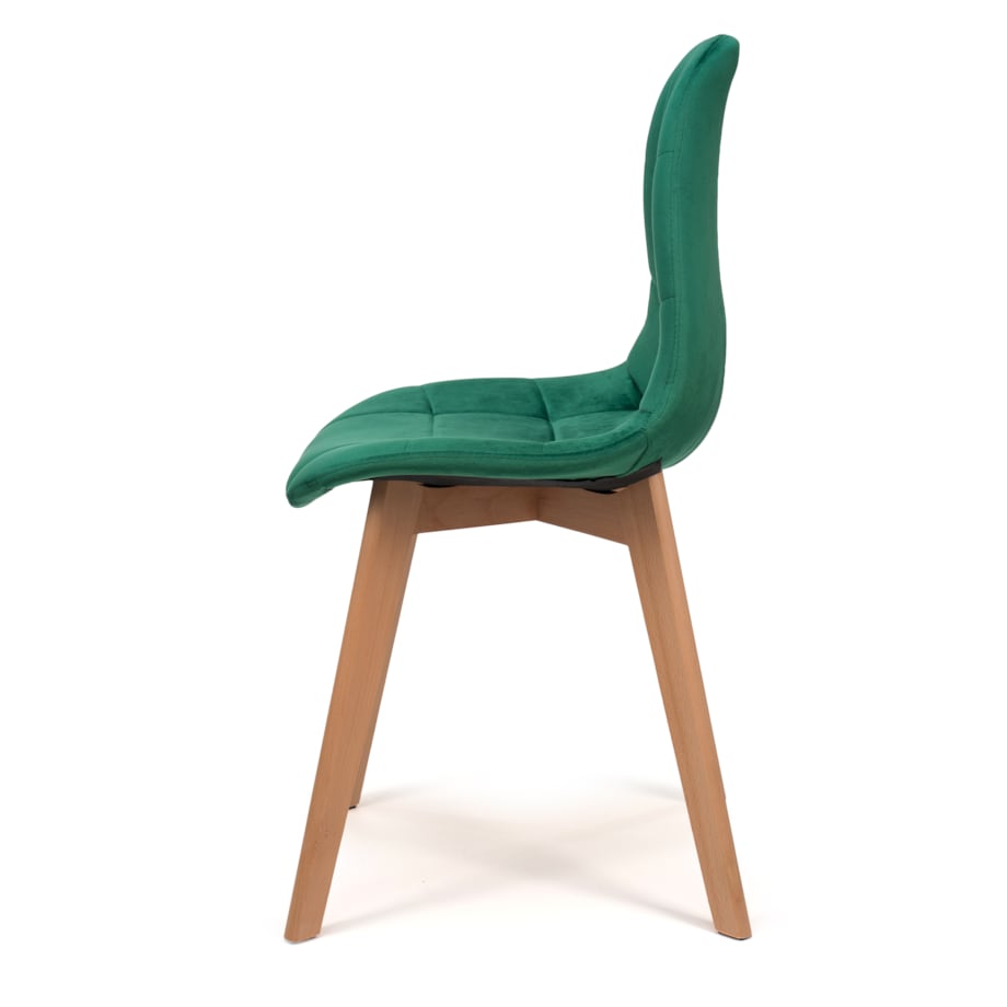 Krzesło tapicerowane skandynawskie welur VEGAS zielony