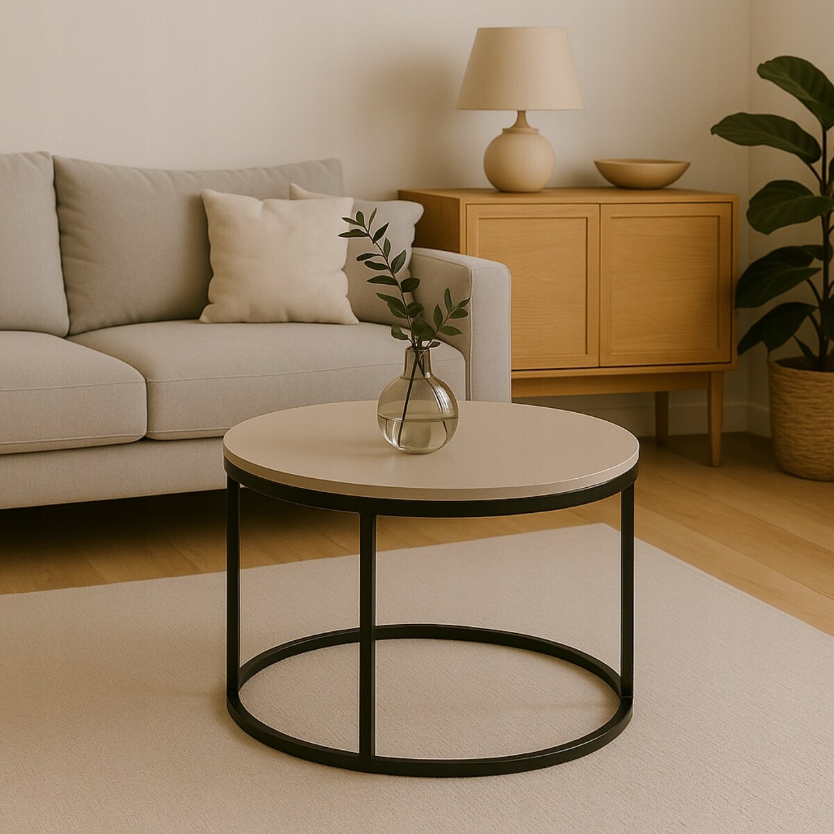 Stolik Kawowy KASZMIR 60 cm Metal Minimalizm Industrialny Styl SOFT LOFT