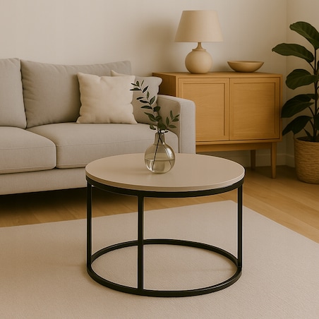 Stolik Kawowy KASZMIR 60 cm Metal Minimalizm Industrialny Styl SOFT LOFT