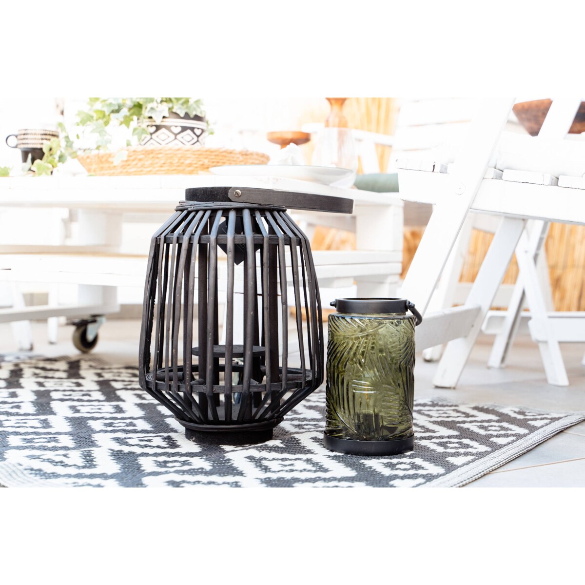 Lampion drewniany duży, wys. 35 cm