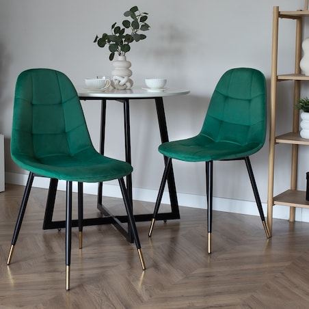 Krzesło tapicerowane welurowe pikowane nowoczesne do salonu jadalni