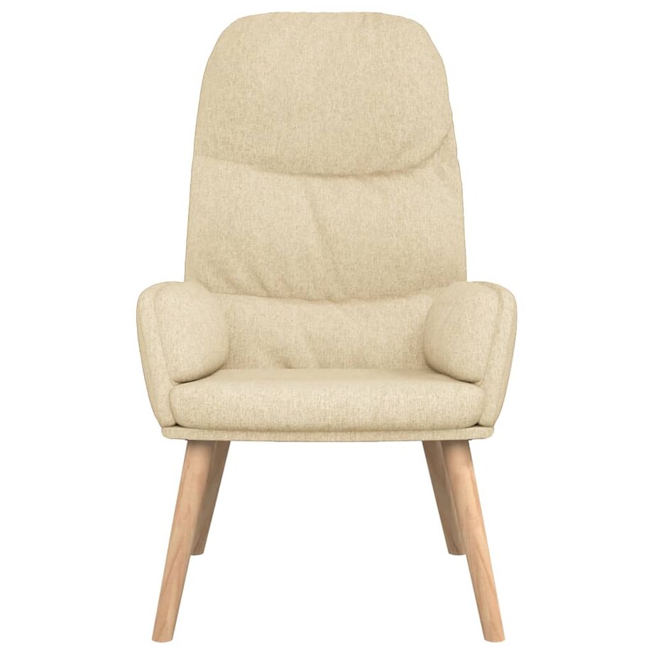 vidaXL Fotel, kremowy, obity tkaniną