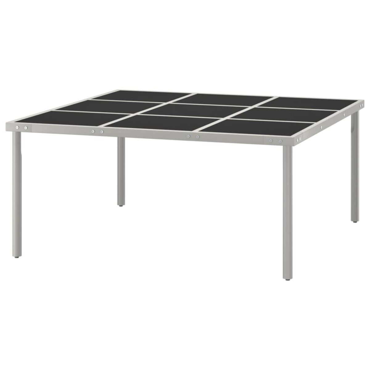 vidaXL Stół ogrodowy, 170x170x74,5 cm, szkło i stal