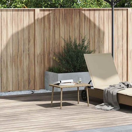 vidaXL Stolik kawowy ogrodowy prostokątny beżowy 60x40x37cm polirattan