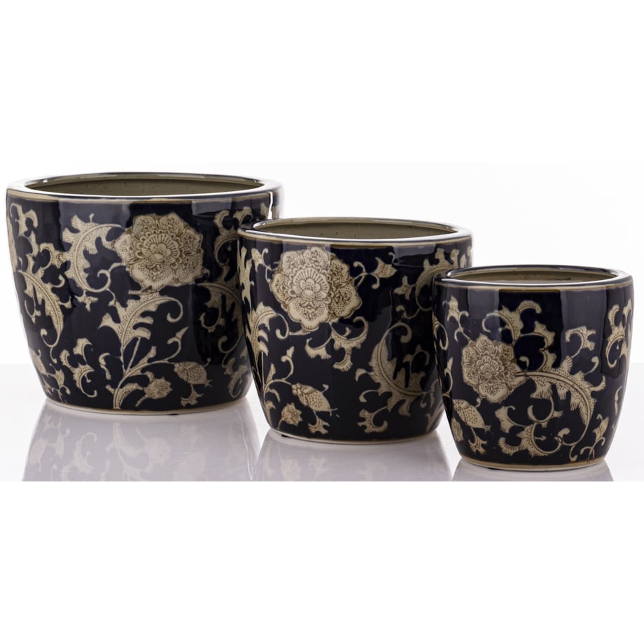 Osłonka 3 szt. ceramiczna 20x26x26 i 18x21x21 i 15x16,5x16,5 cm MARISKA