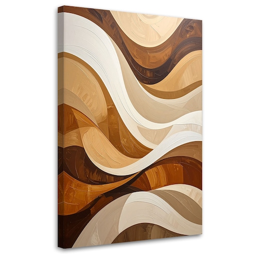 Obraz do salonu sypialni kuchni, Fale Abstrakcja w brązach