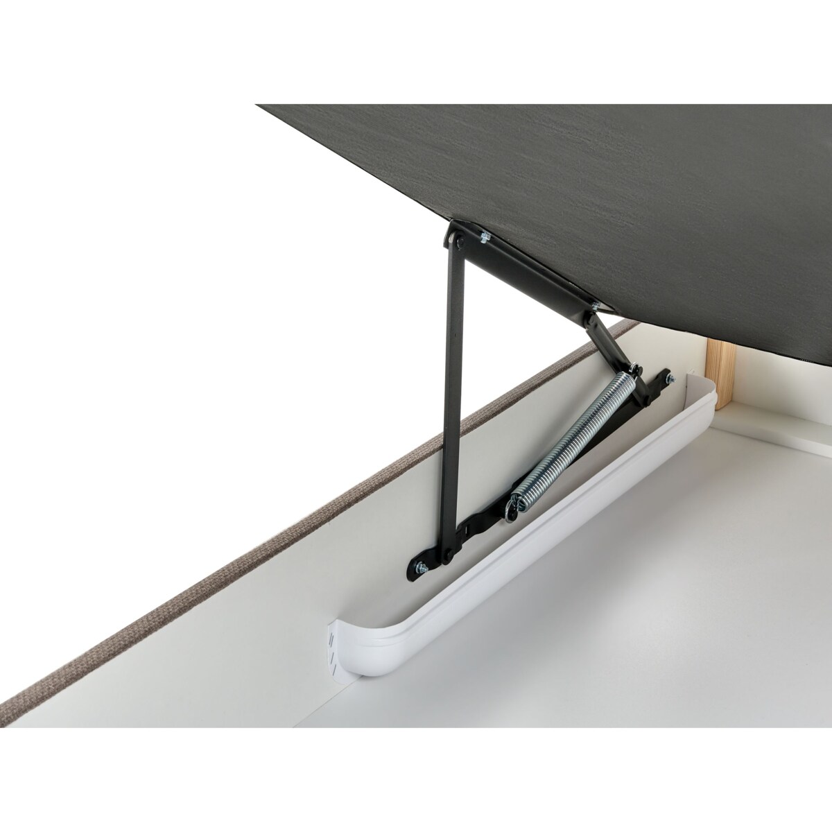 Łóżko kontynentalne z pojemnikiem BARONET 160 x 200 cm Beżowoszary