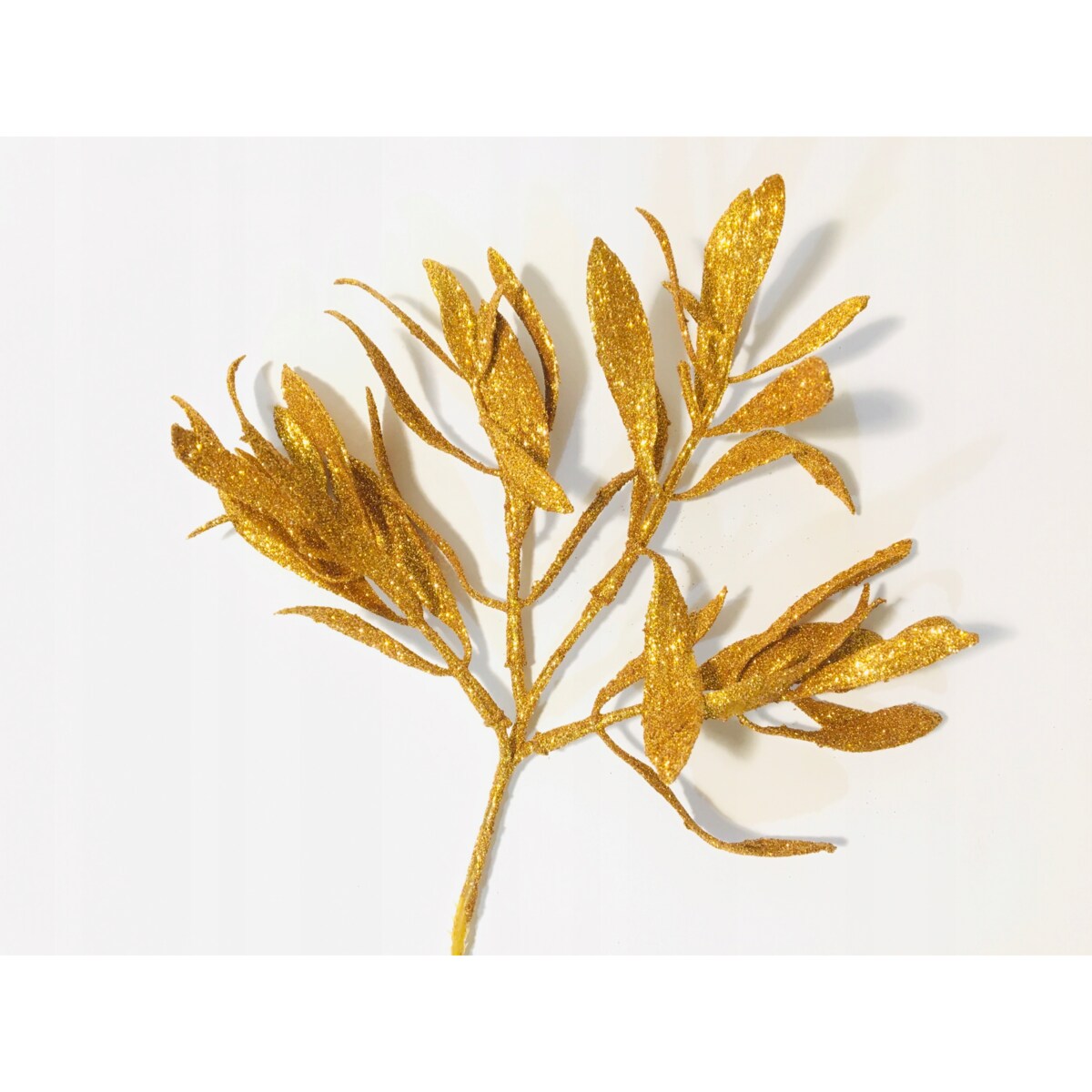 LIŚĆ brokatowy złoty GAŁĄZKA do dekorowania stroika święta choinka listki
