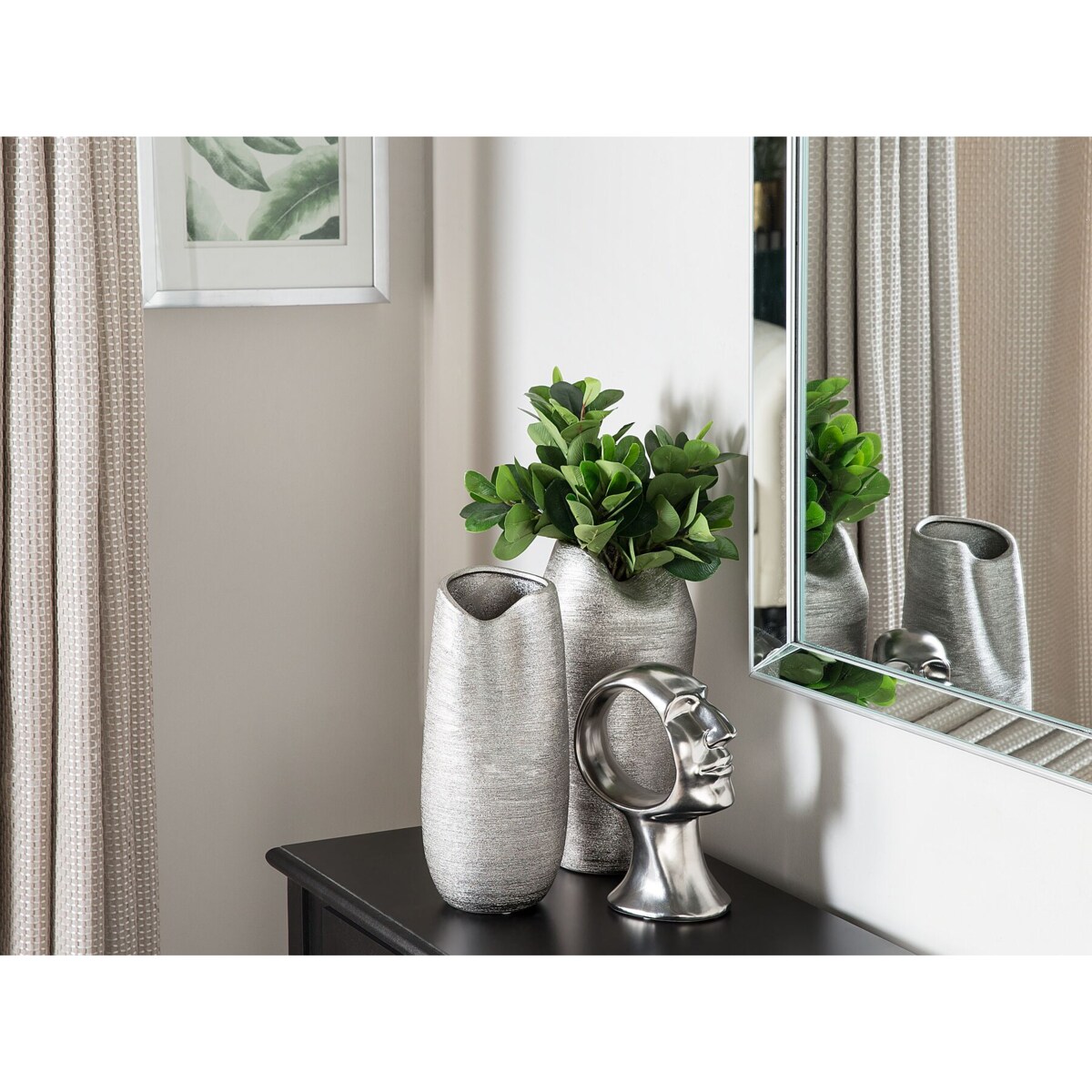 Wazon dekoracyjny ceramiczny srebrny APAMEA