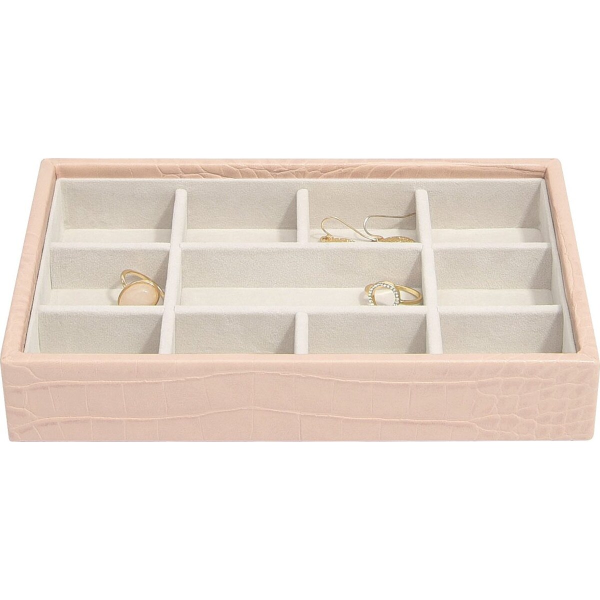 Szkatułka na biżuterię Stackers Croc 11 komorowa mini różowa
