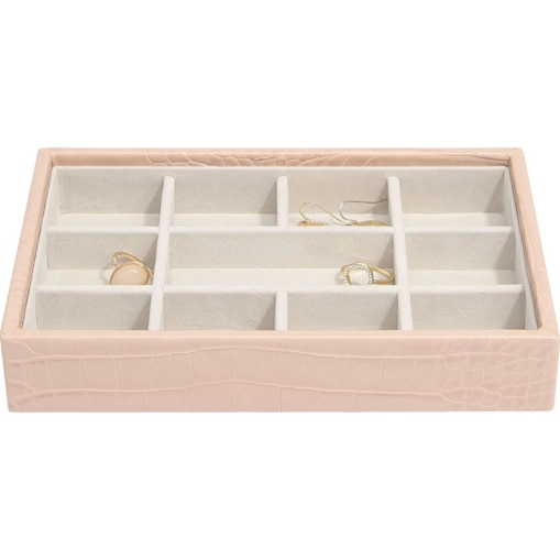Szkatułka na biżuterię Stackers Croc 11 komorowa mini różowa