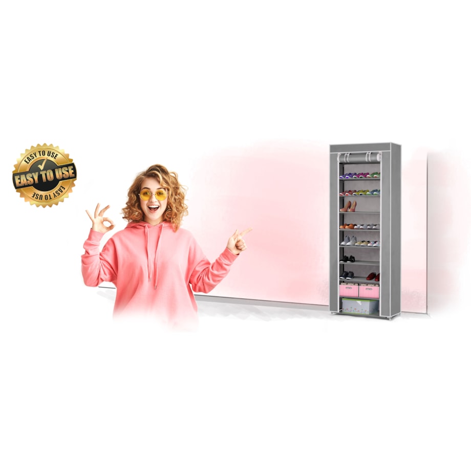 Szafa tekstylna regał na buty duża 10 półek Massido