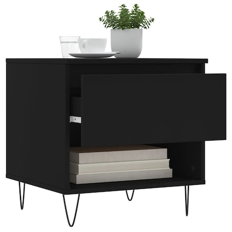 vidaXL Stolik kawowy, czarny, 50x46x50 cm, materiał drewnopochodny