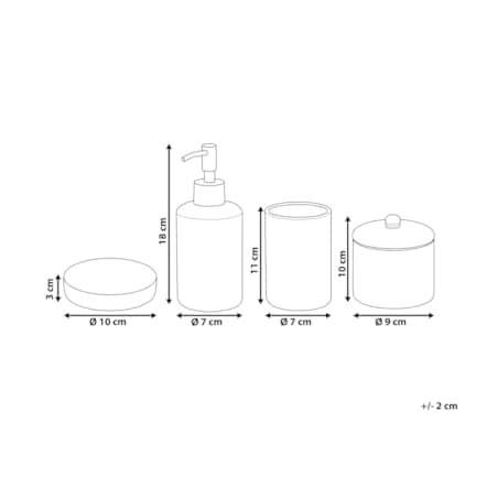Zestaw akcesoriów łazienkowych 4 elementy CUMANA Ceramika Złoty