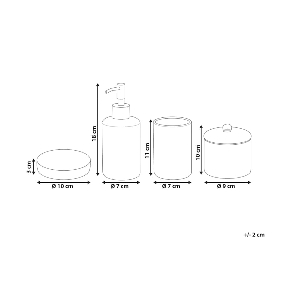 Zestaw akcesoriów łazienkowych 4 elementy CUMANA Ceramika Złoty