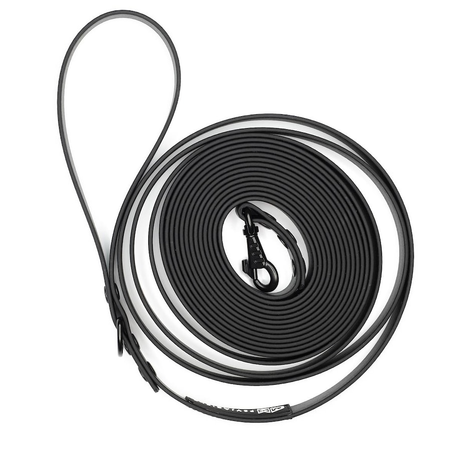 Smycz miejska Biothane® dla psa lub kota "Black AF" - Rozmiar: L, Szerokość taśmy: 19mm