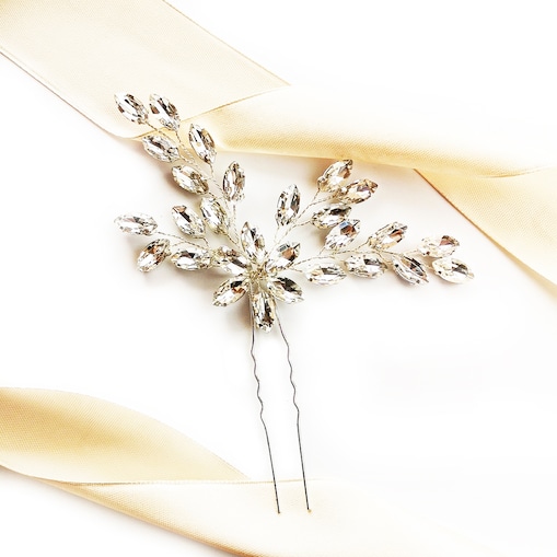 EFEKTOWNA ozdoba ślubna błyszcząca STROIK wsuwka KOKÓWKA